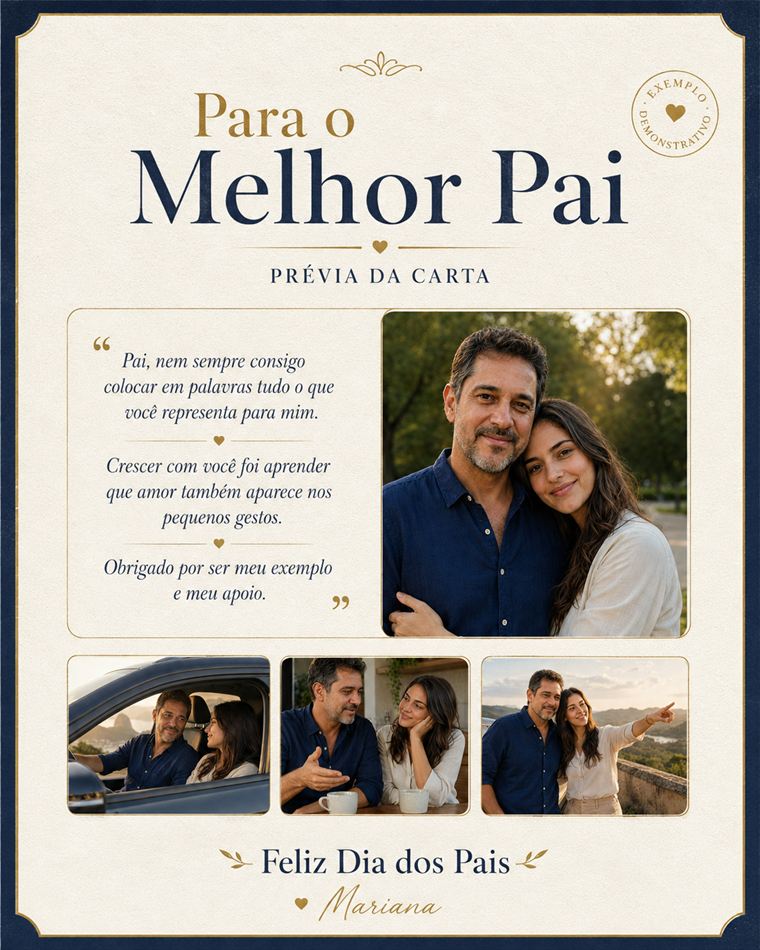 Página interna demonstrativa da Carta Personalizada